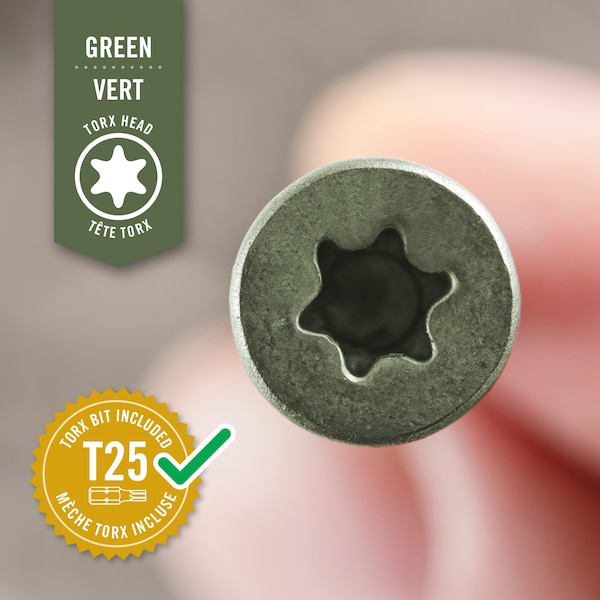 Nuvo Iron No 10 screw, 3 1/2 in., Torx head, includes T25 Drill bit Tan, 100PK 10312TNJ - main